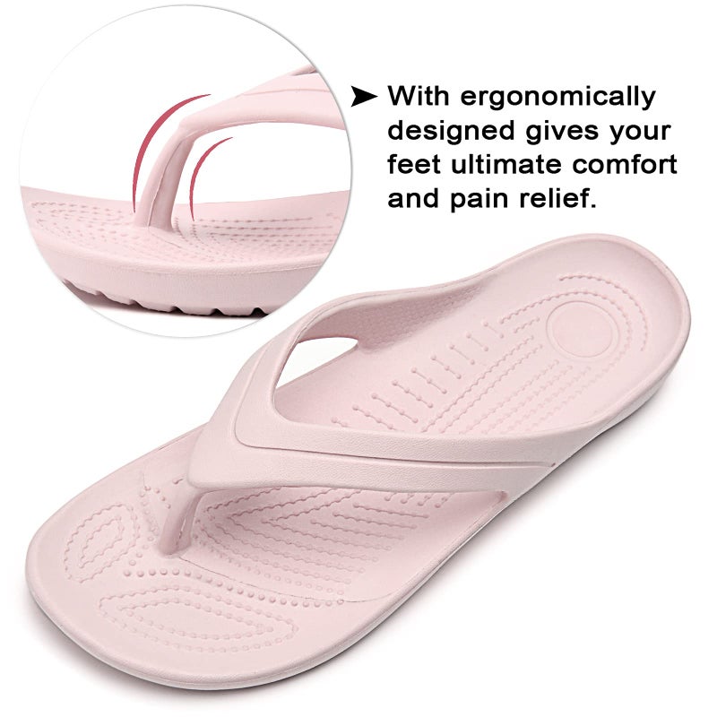 Temi Women's Flip Flops,Soft Lightweight Sandals for Women Anti Slip Casual Slippers Shower Beach Pool Bathroom Flat Slides Shoes - Image 3